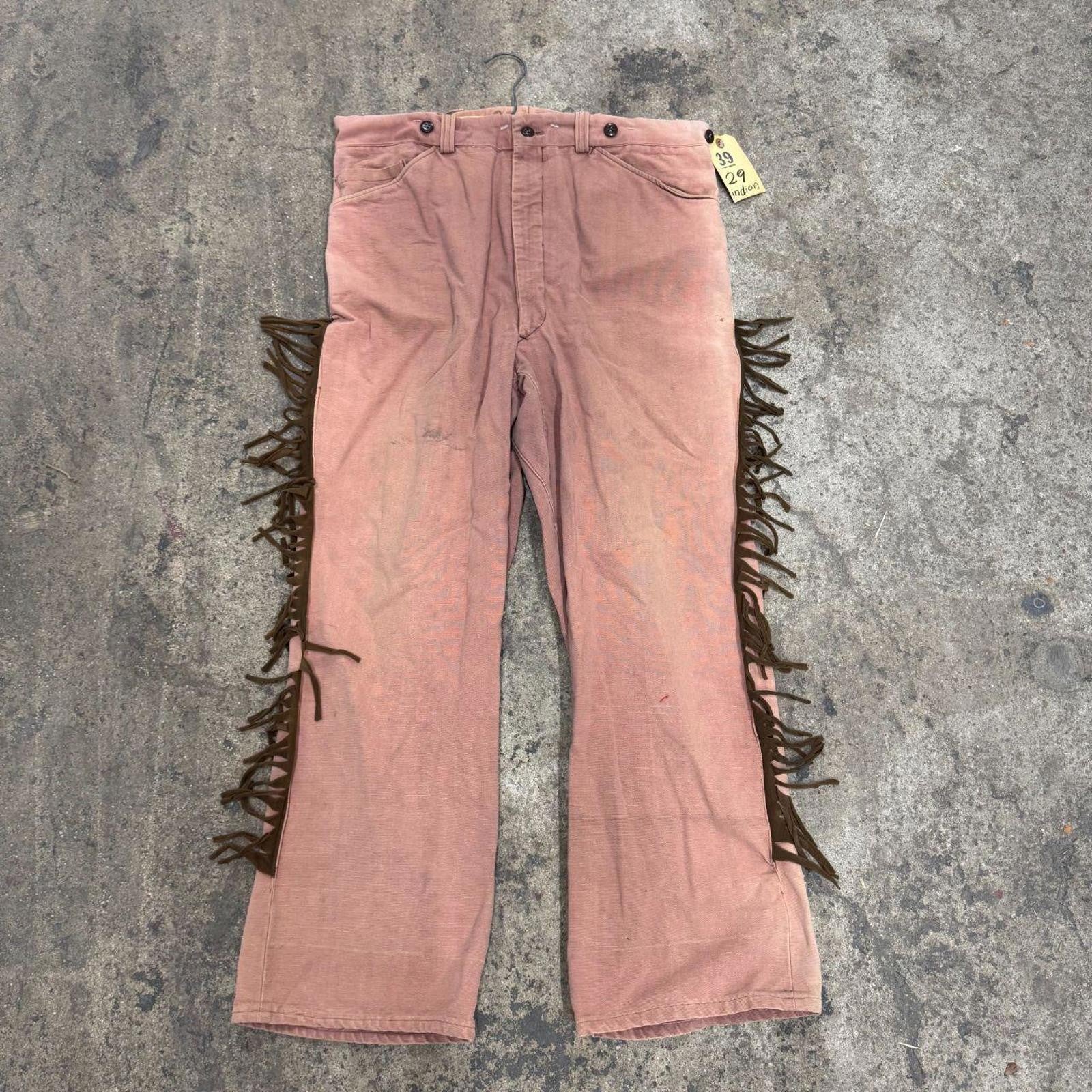 Vintage 1940s Western Fringed Trousers Faded