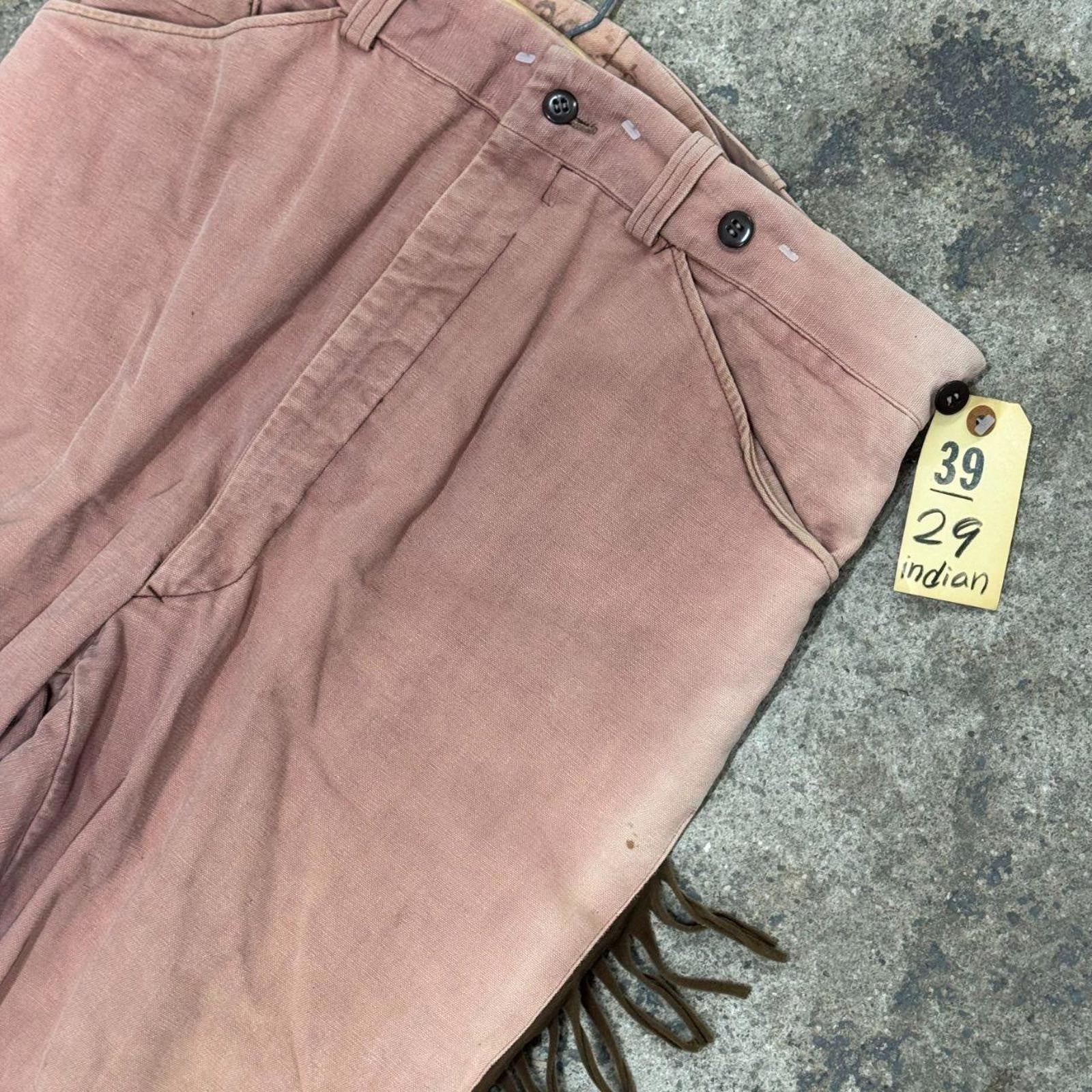 Vintage 1940s Western Fringed Trousers Faded
