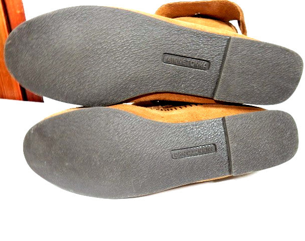 Minnetonka 442 Women's Moccasin US 9 Two Concho Hardsole Brown Suede