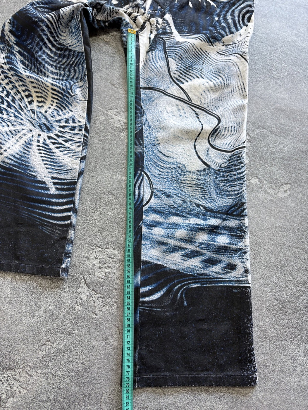 Vintage 2000's Roberto Cavalli Abstract Psychedelic Print Jeans Pants sz XL