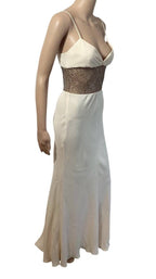 VALENTINO VINTAGE S/S 1997 RUNWAY SHEER EMBELLISHED GOWN SZ SMALL