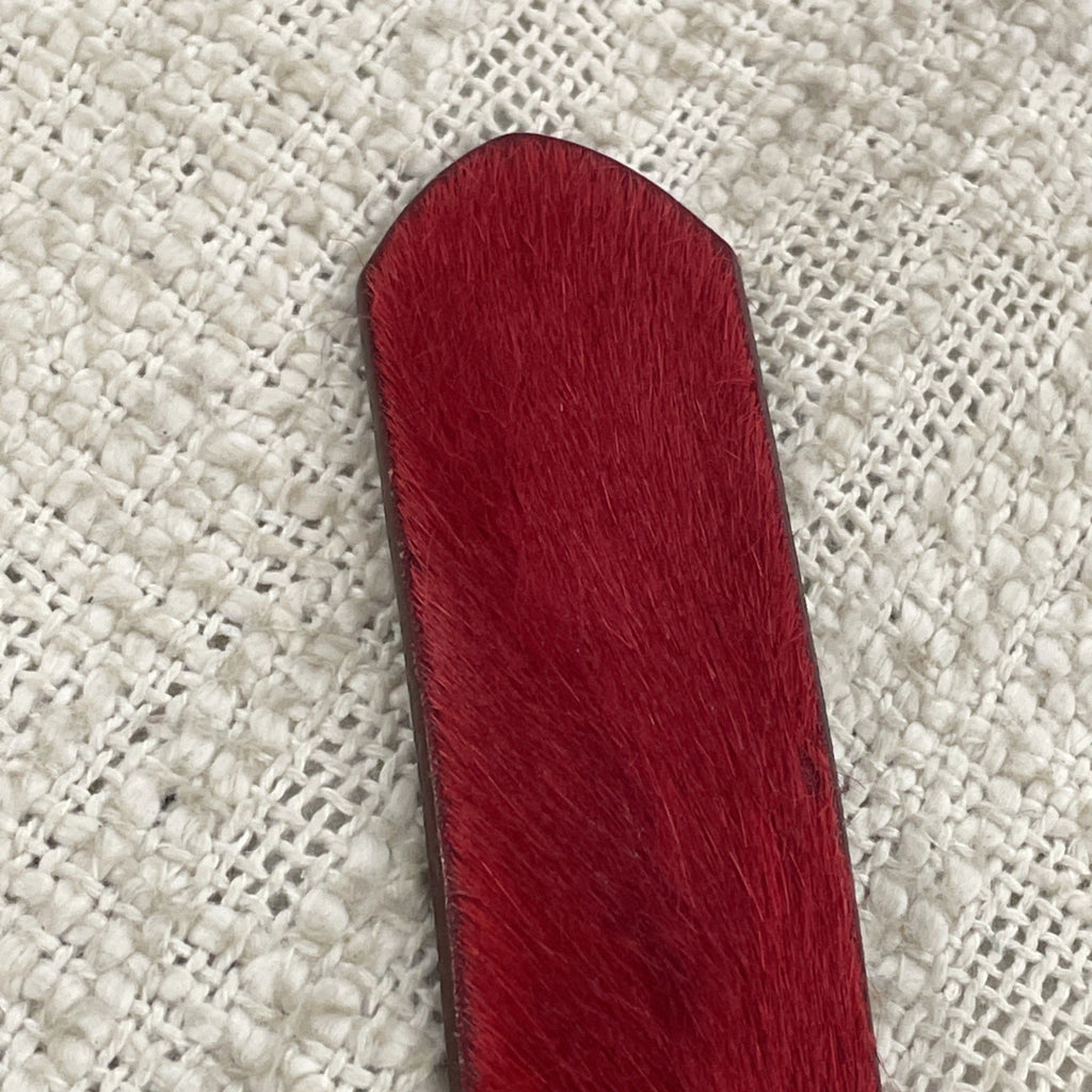 Vintage Gap Genuine Leather Red Pony Hair Textured Belt Size S/M