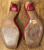 Casadei Red Suede Fringe Stiletto Mule with Tassels - Women's Size 9