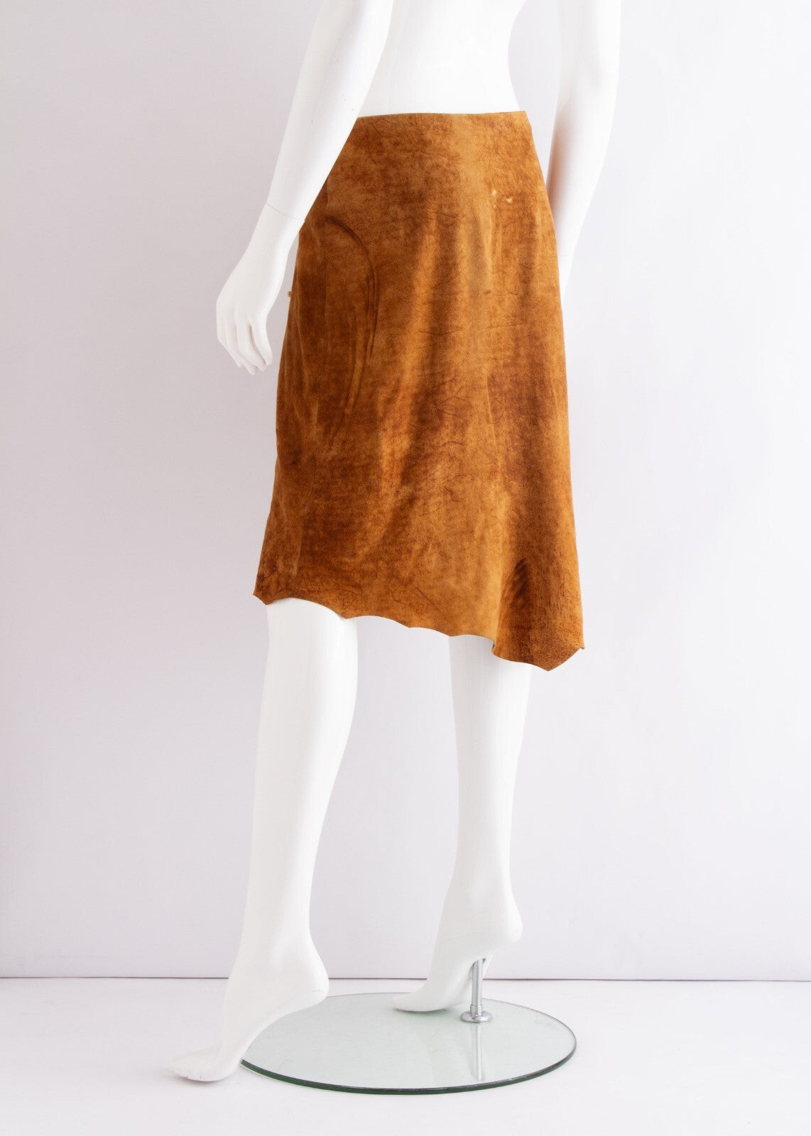 Plein Sud Suede Leather Lace Up Tie Asymmetric Skirt