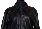 90's Vintage MARSHALL FIELD'S Black Leather Button Up Shirt LARGE *RUNS SMALL