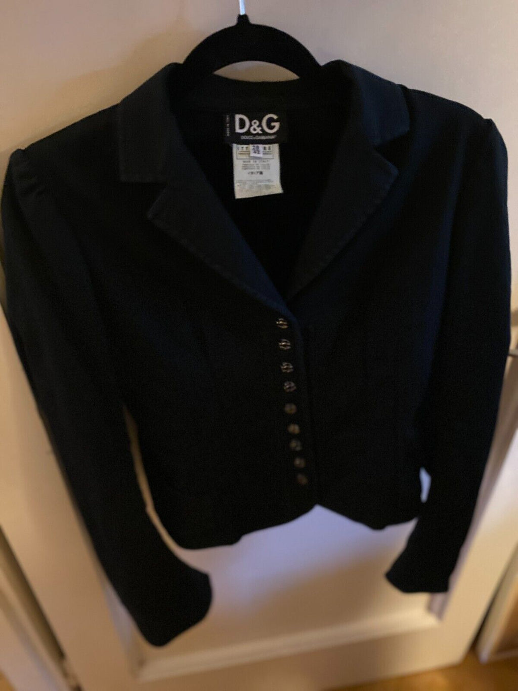Designer Dolce&Gabbana D&G 90s Corset Gaultier Lace Black Blazer Size 28 S M