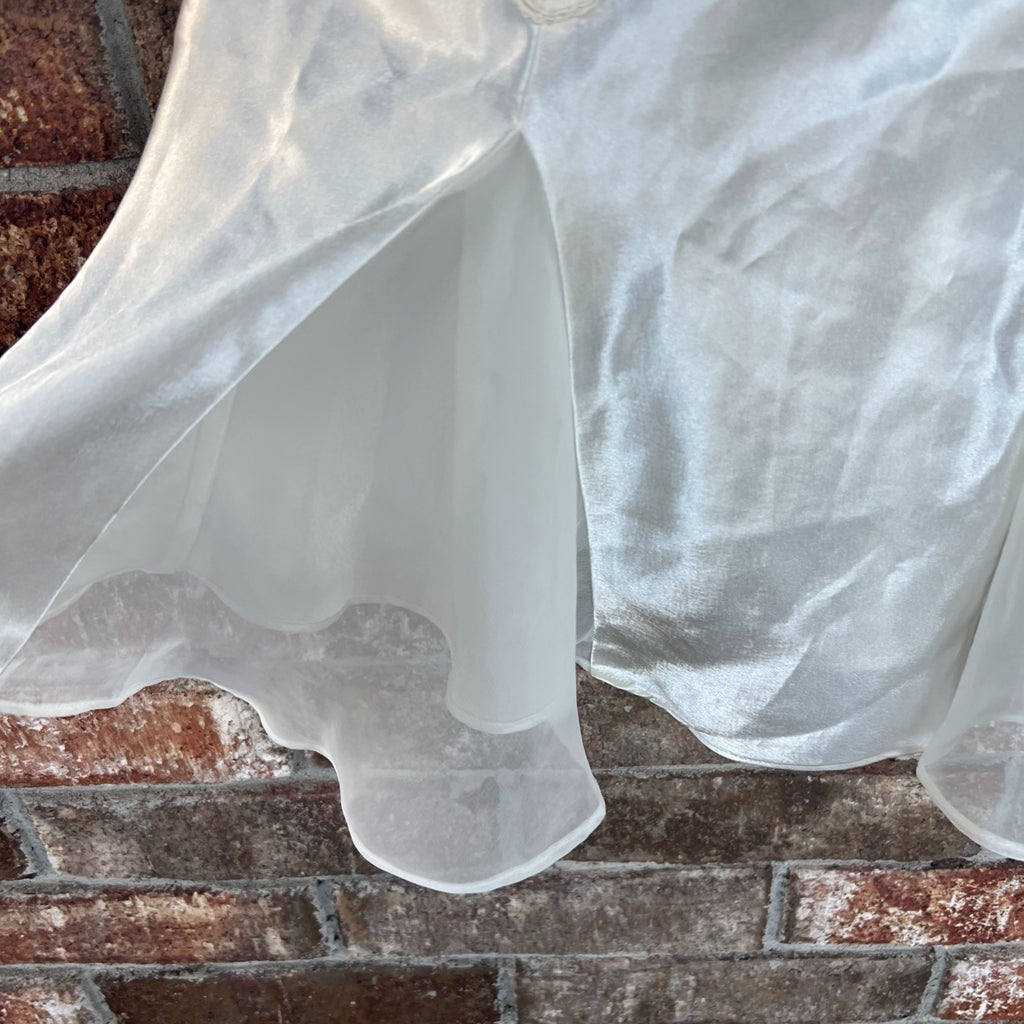 Vtg Victoria's Secret Slip Dress Chemise Sz S Ivory Lingerie 90s Coquette Bridal