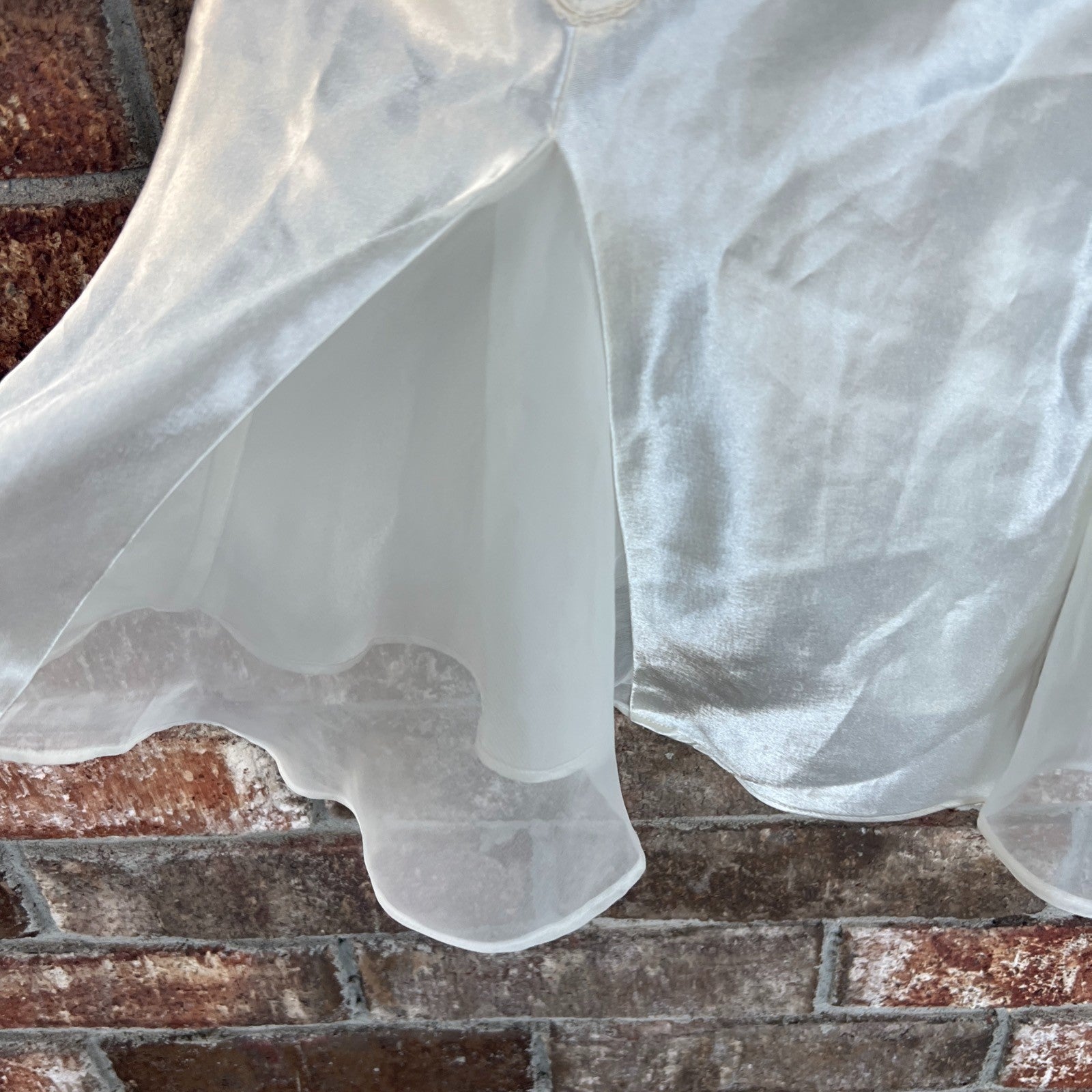 Vtg Victoria's Secret Slip Dress Chemise Sz S Ivory Lingerie 90s Coquette Bridal