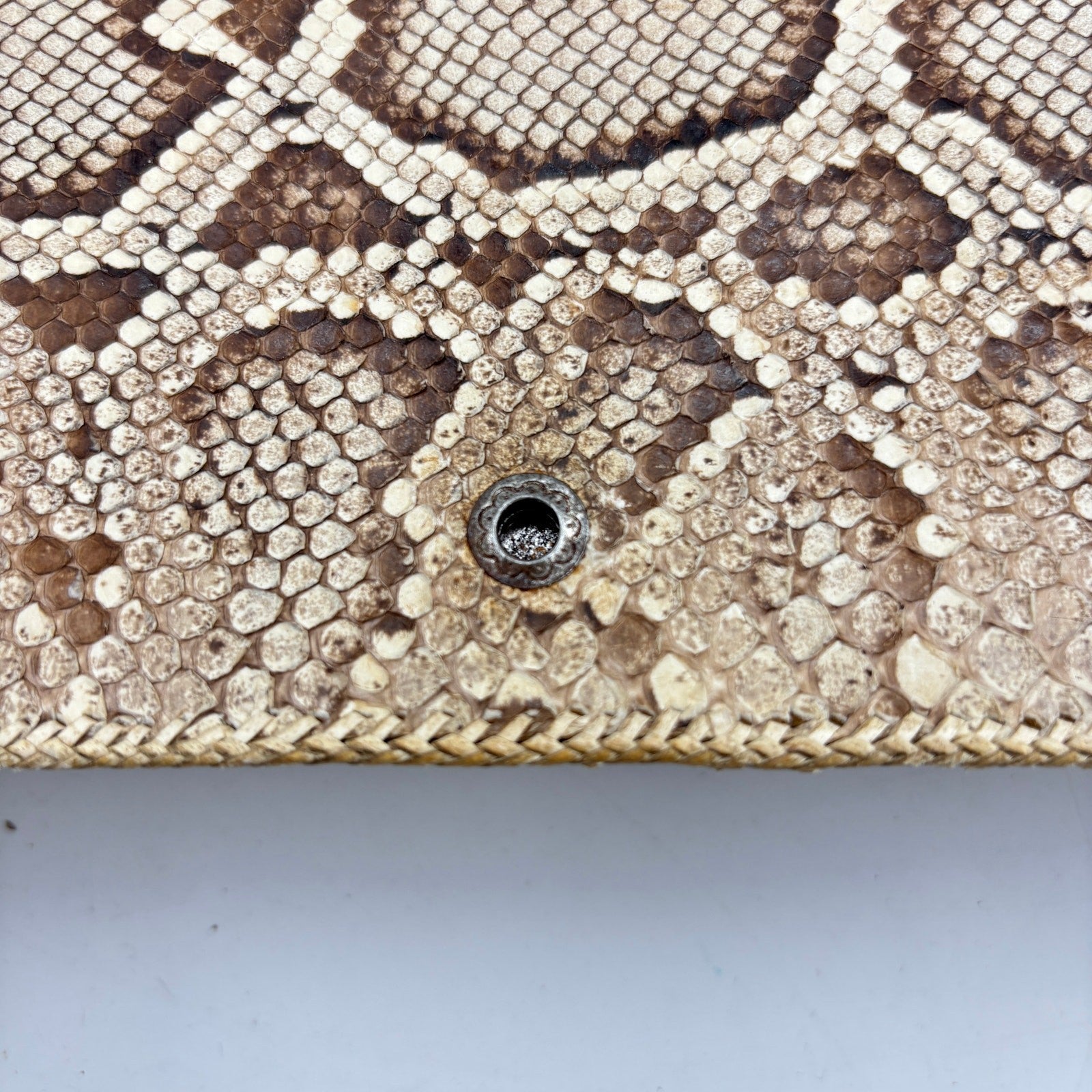 Vintage 1940s Genuine Python Snakeskin Clutch Purse Talon Hand Bag Exotic