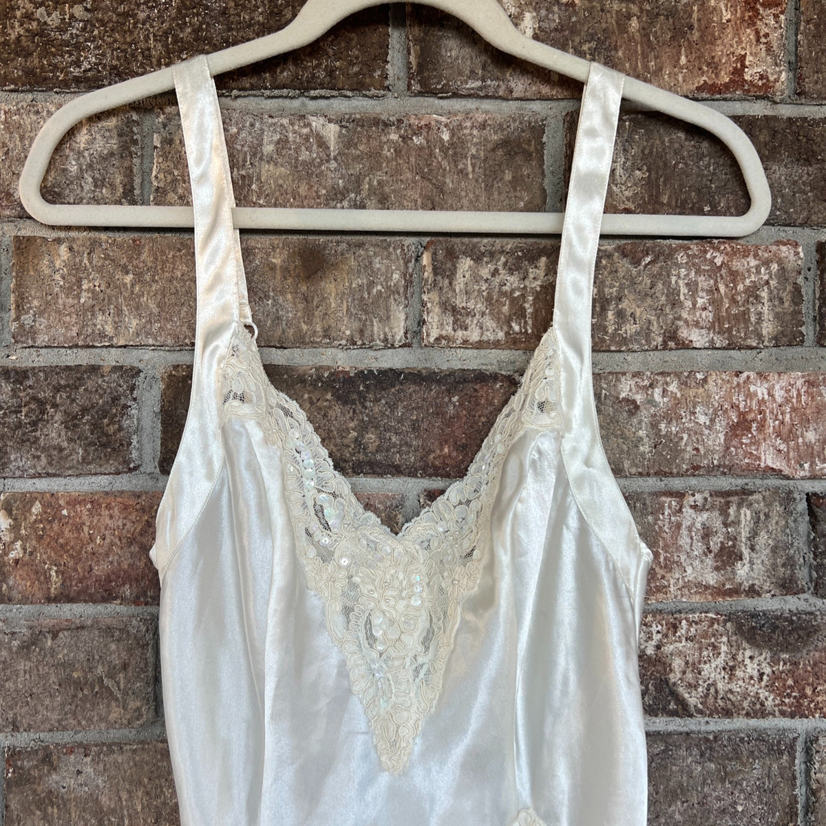 Vtg Victoria's Secret Slip Dress Chemise Sz S Ivory Lingerie 90s Coquette Bridal