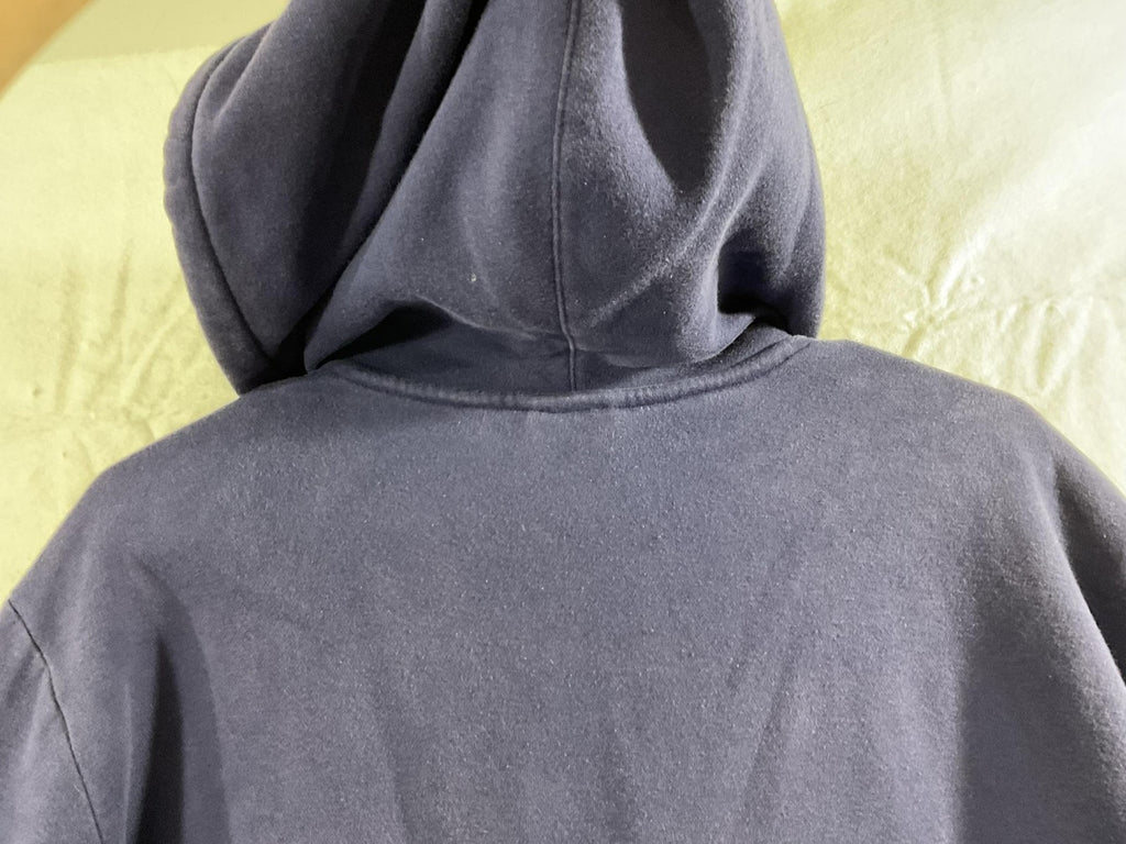 VTG Adidas Hoodie Men XL Blue Full Zip Fleece 3-Stripes Logo Sweatshirt Athletic