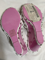 Vtg Dolce & Gabbana Pink Lucite Wedge Sandal Heels 35