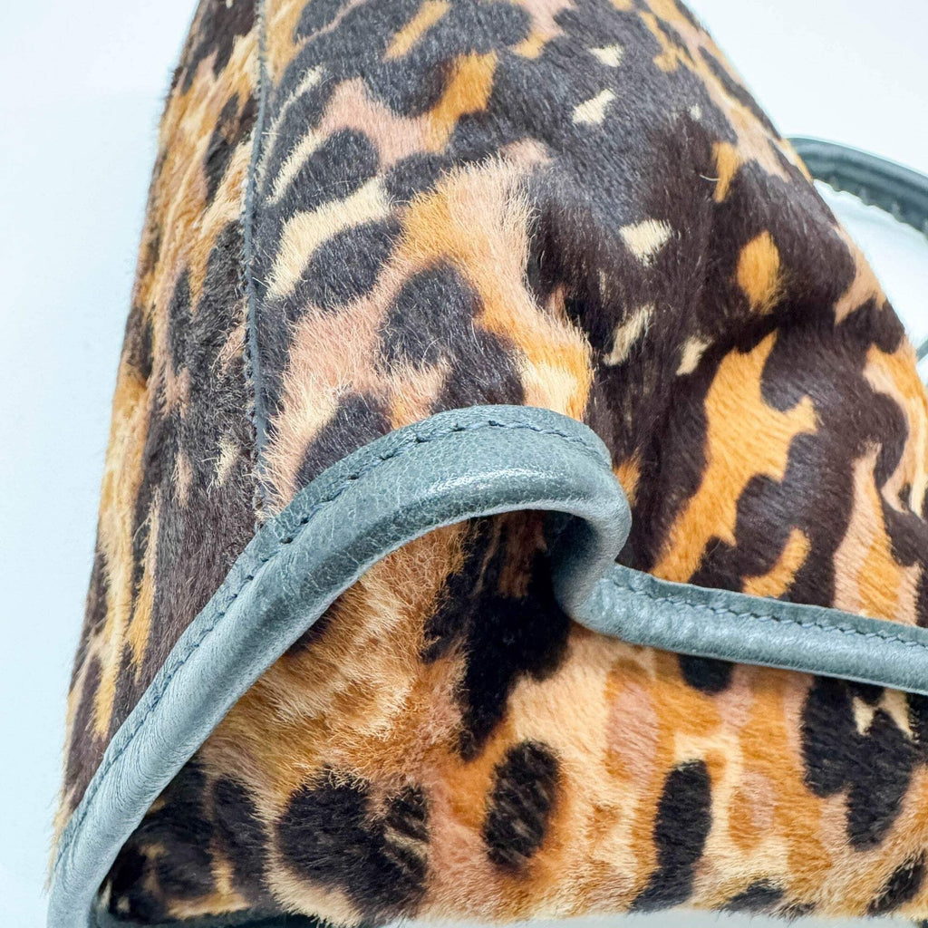 BALENCIAGA The City Brown Animal Print Pony Hair Two Way Bag