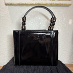 Auth Christian Dior Vintage 1999 Malice Pearl Bag Black Patent Leather Gunmetal