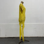 Vintage D&G Dolce & Gabbana Yellow Silk Asymmetric Shredded Top