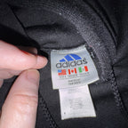 VTG 90s Adidas Hoodie Men Large Black Gold Stripes Athletic Pullover Made In USA