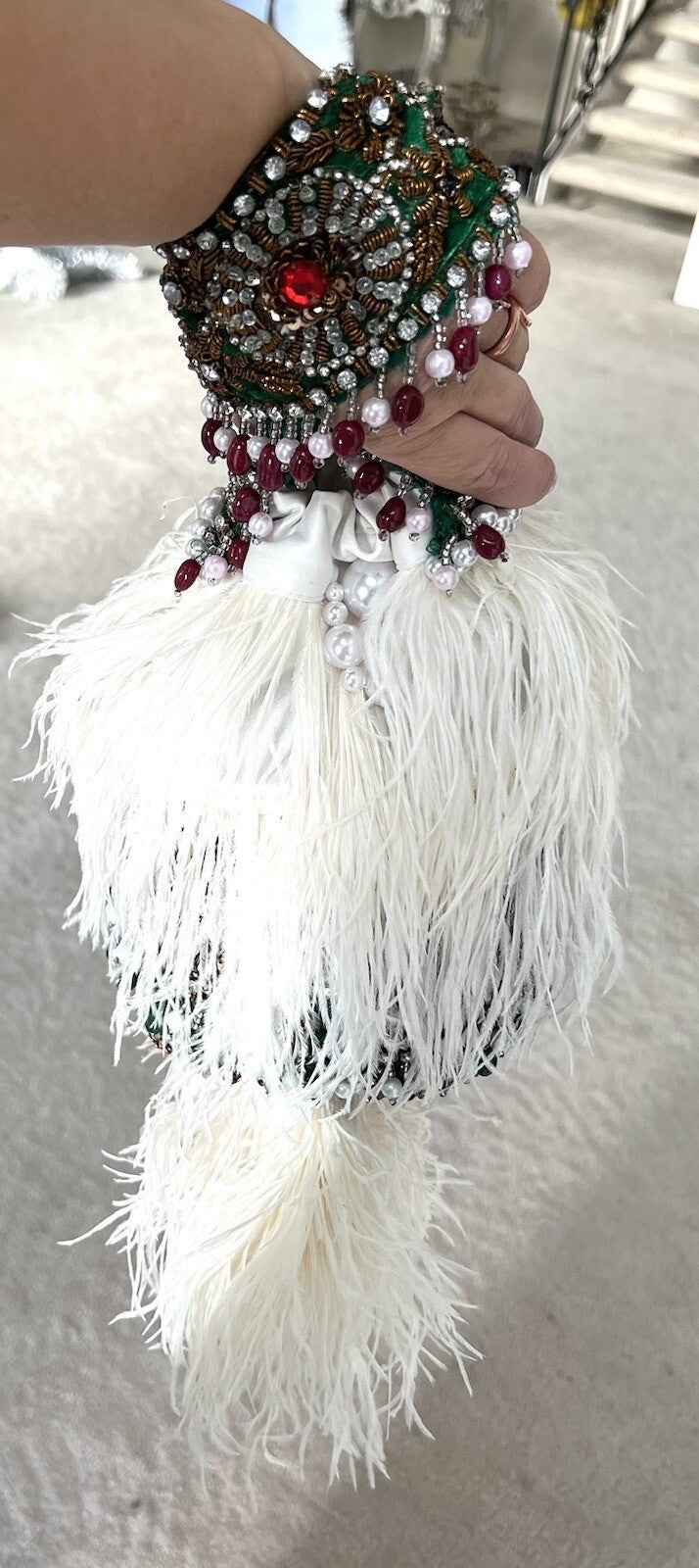 Vintage Ostrich Feather Handbag