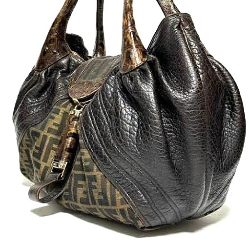 Fendi Zucca Spy Bag Dark Brown Canvas and Leather
