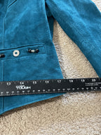 Cripple Creek Suede Leather Jacket Teal Large