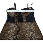 Dolce & Gabbana 2000s Mesh Leopard Corset Dress Size S