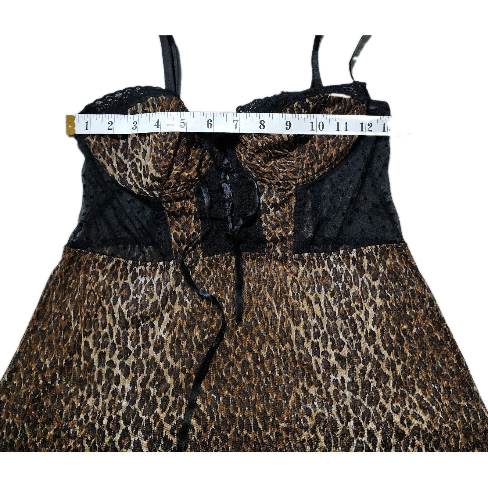 Dolce & Gabbana 2000s Mesh Leopard Corset Dress Size S