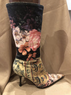 VINTAGE ROBERTO CAVALLI BOOTS PATCHWORK- STILETTO HEEL 71/2 Excellent Condition!