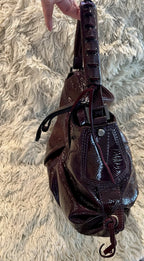 Francesco Biasia Purple Patent Leather Shoulder Bag