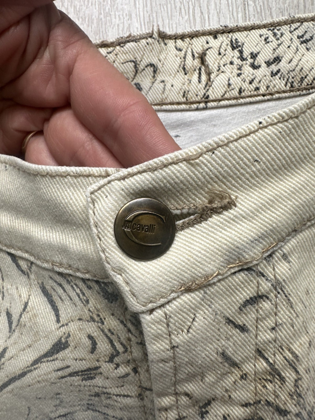 Rare Roberto Cavalli Y2K Crocodile Print Sand Pants Vintage Italy Runway Vibe