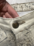 Rare Roberto Cavalli Y2K Crocodile Print Sand Pants Vintage Italy Runway Vibe