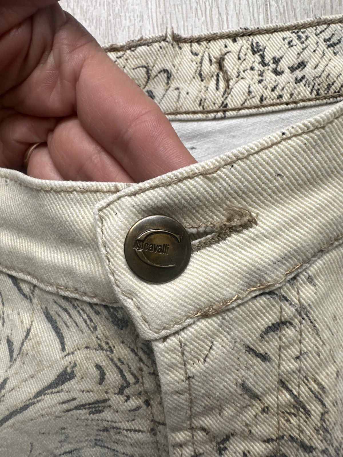Rare Vintage Roberto Cavalli Crocodile Print Sand Pants