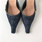 Prada Retro Vintage Buckle Lace Detail Pointed Toe Heeled Mules Pumps 39