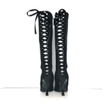 Vintage Giuseppe Zanotti Corset Mesh Knee High Pointed Toe Boots 36