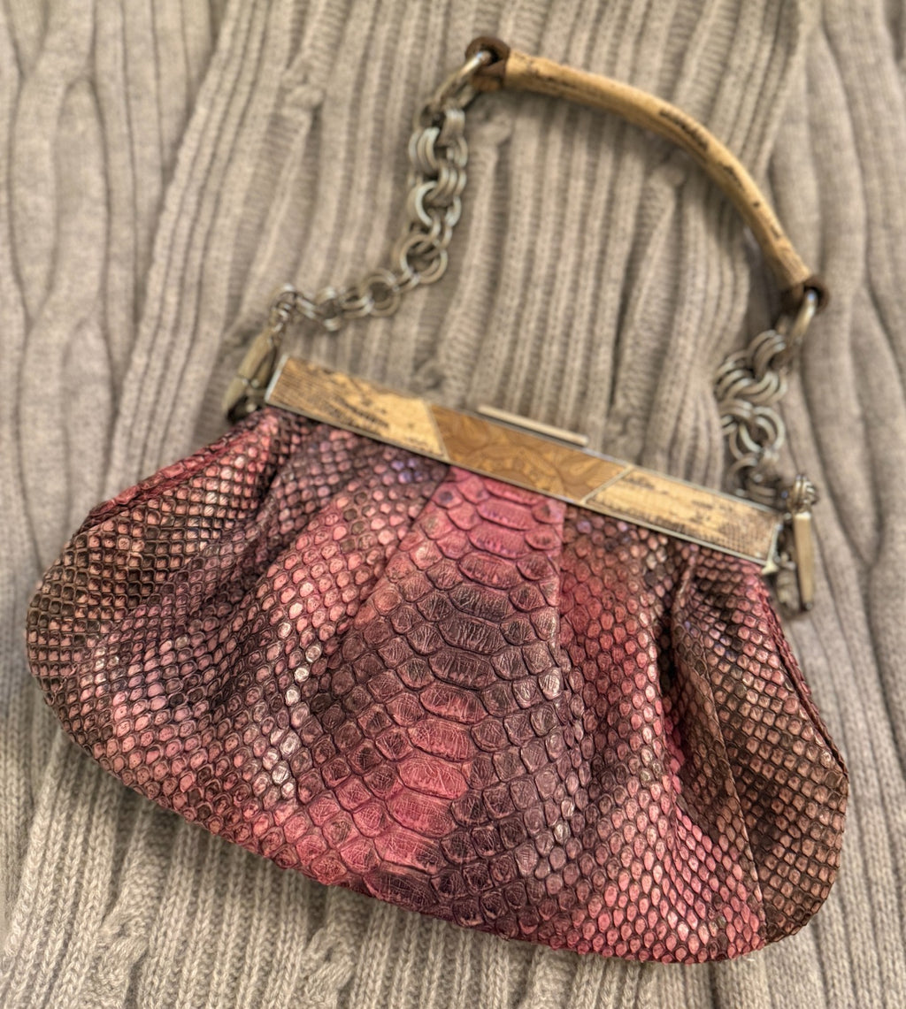 Vintage Prada Python with Lizard Handle and accents handbag