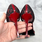 Casadei Y2K Leather Pointed Toe Stiletto Pumps Red Size 9