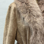 Vintage Deerskin and Fox Fur Trench Coat