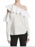 OSCAR DE LA RENTA OFF THE SHOULDER CUTOUT BLOUSE SZ 14 MSRP: $1580