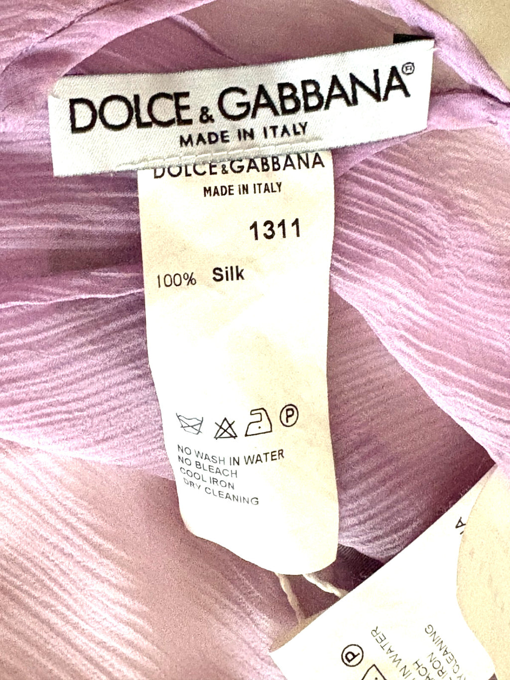 Dolce & Gabbana Silk Chiffon Cocktail Dress in Lilac Size 6