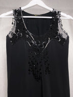 Plein Sud Women's Long Lace Top with Rhinestones Black Size 38