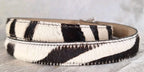 VTG Genuine Leather Calf Hair-On-Hide Metal Link & Toggle Hip Belt Zebra Pattern