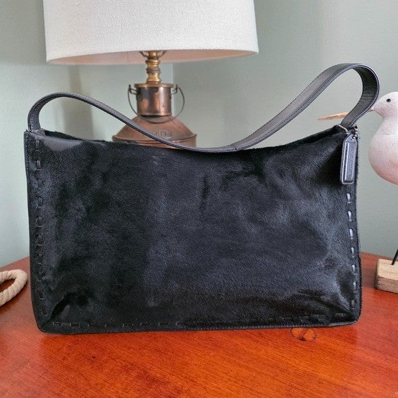 Coach West End Medium Hobo Black Haircalf Leather Shoulder Bag