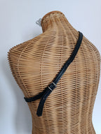 Vintage 40s 50s Black Leather Ponyhair Shoulder Bag - Prentice Zip, Belt Loops-