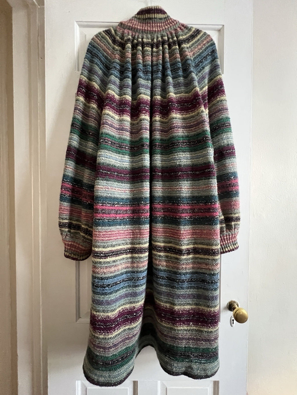 1970s Vintage Missoni Striped Crochet Knit Sweater Duster Made In Italy