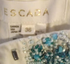 Escada White Jeans with Hand-Beaded Waistband
