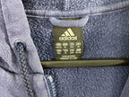 VTG Adidas Hoodie Men XL Blue Full Zip Fleece 3-Stripes Logo Sweatshirt Athletic