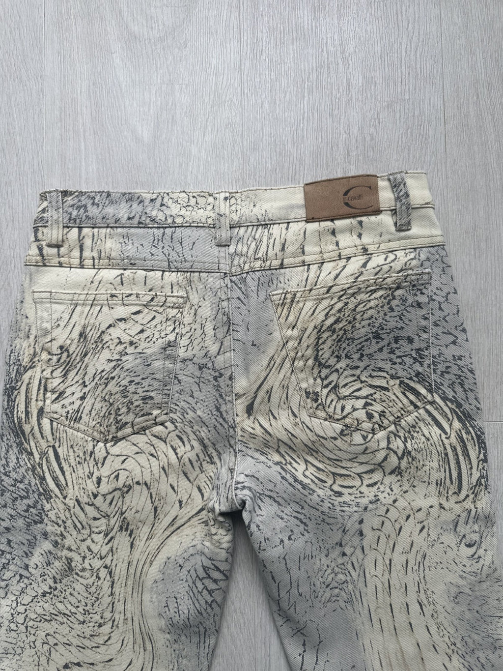 Rare Roberto Cavalli Y2K Crocodile Print Sand Pants Vintage Italy Runway Vibe