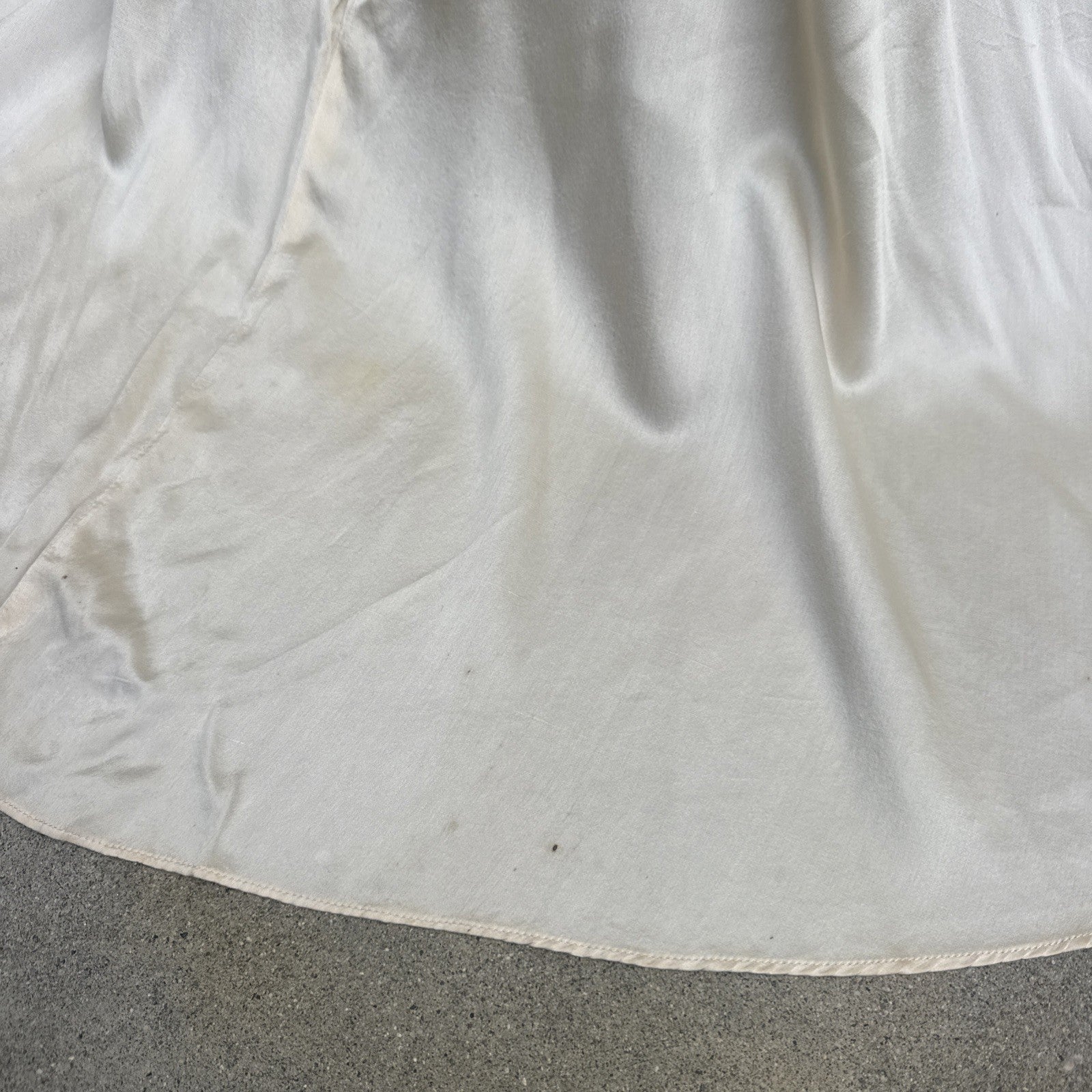 Vintage 1930s White Candlelight Silk Satin Gown Bias Cut Wedding Bridal Dress