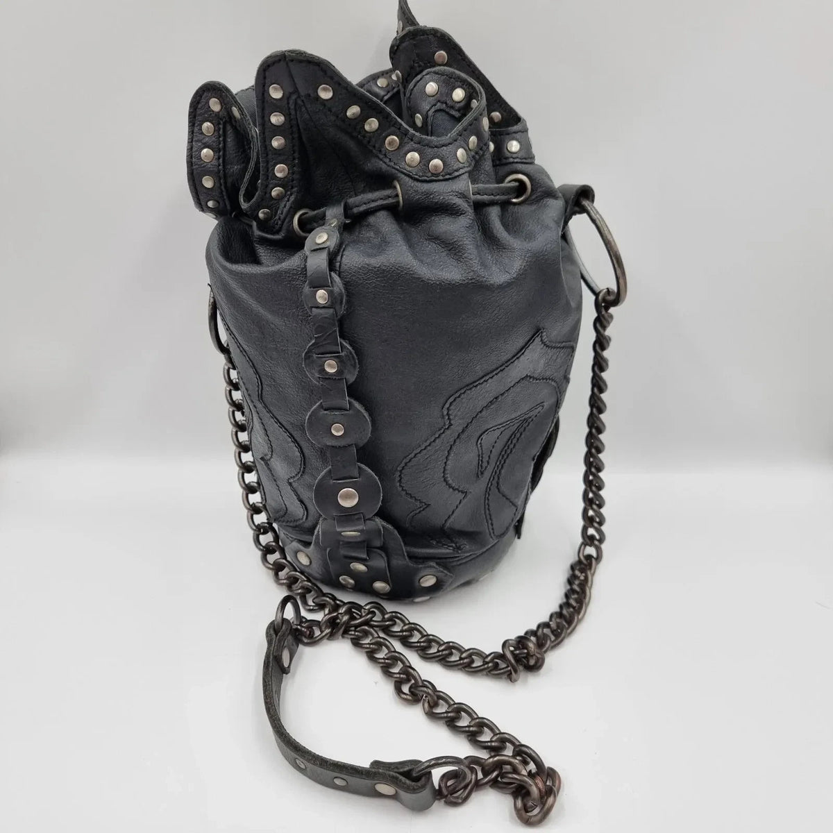 Diesel Vintage Black Leather Shoulder Bag