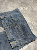 Vintage Dolce & Gabbana Blue Flare Jeans Y2K Denim Bell Bottoms Made Italy Sz 40