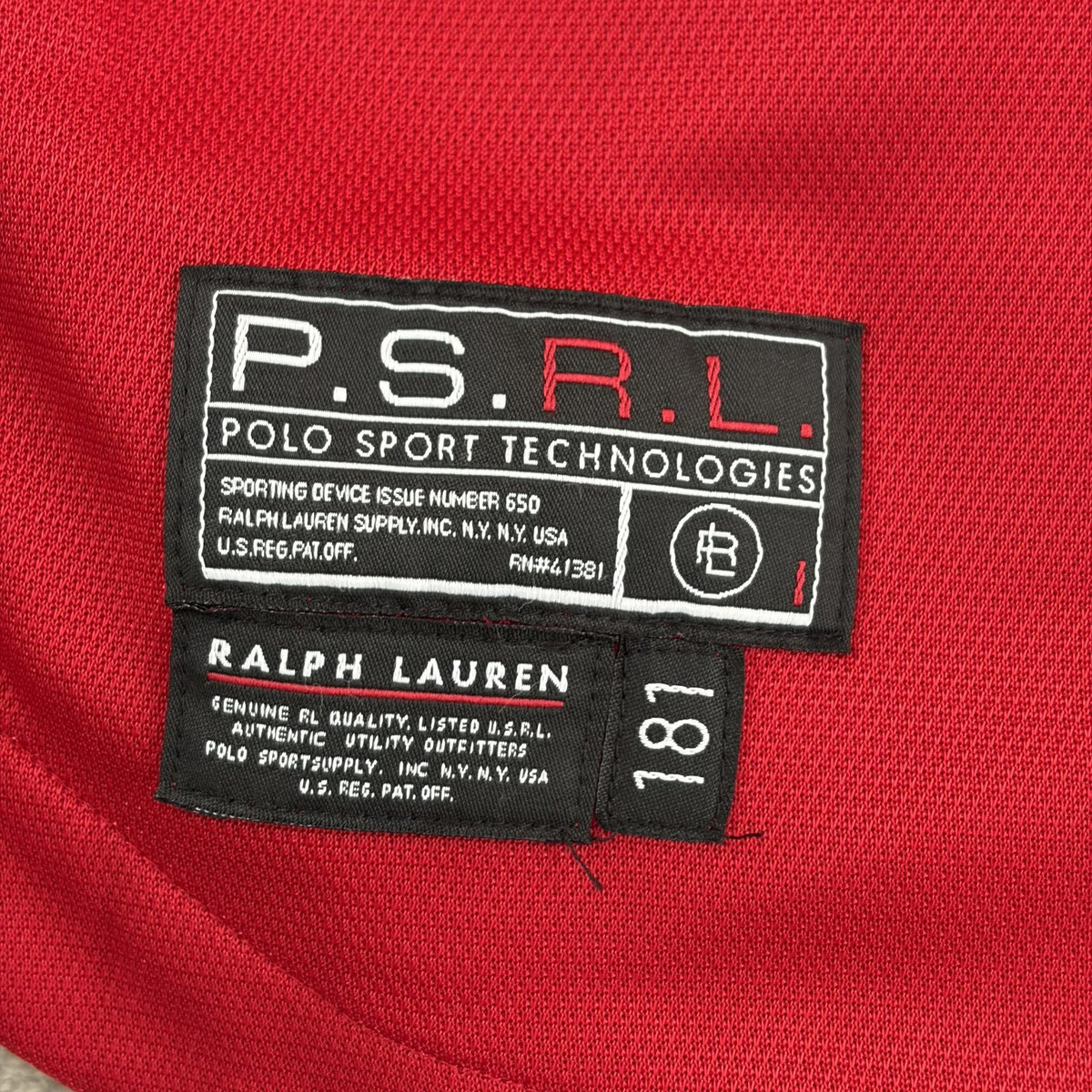 Ralph Lauren Polo Sport Warm Up Tear Away Snap Shirt Red Black Large