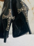 Gianmarco Lorenzi Best Women Boots  Premium Snake Leather High Heels Size 39